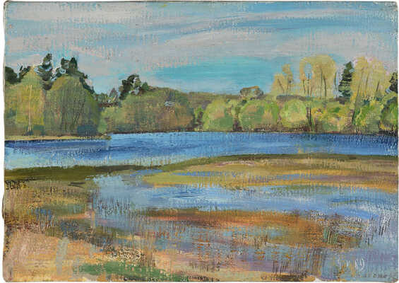 Загонек Вячеслав Францевич. Пейзаж с рекой 